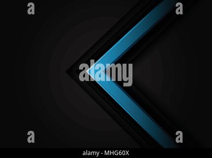 Abstract blue arrow 3D on black design modern futuristic vector background illustration. Stock Vector