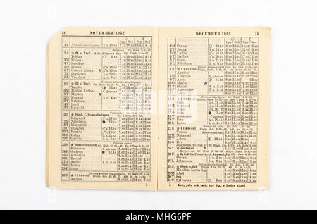 UMEA, SWEDEN ON APRIL 05, 2018. Closeup on the front page of a Calendar  from 1952. Text and figures. Illustrative editorial Stock Photo - Alamy