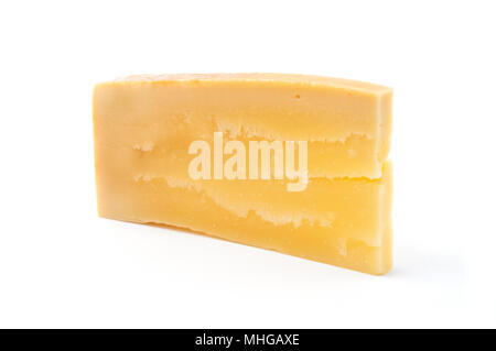 Sbrinz (hard cheese from Switzerland) on a white background Stock Photo