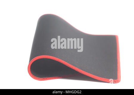 Black mouse pad isolated on white background Stock Photo