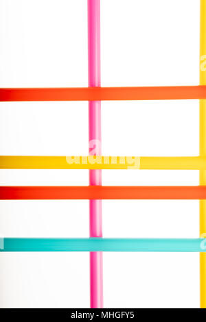 Bright straws isolated on white as abstract background with copy space Stock Photo