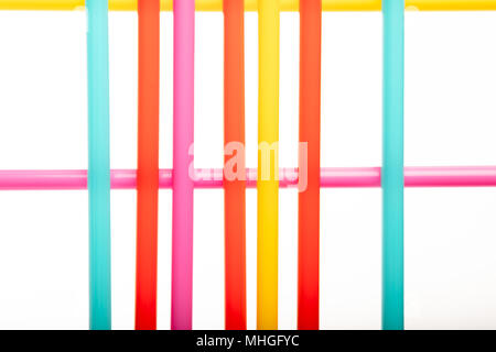 Bright straws isolated on white as abstract background with copy space Stock Photo