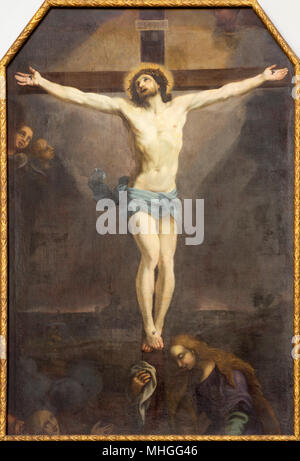 TURIN, ITALY - MARCH 16, 2017: The painting Crucifixion in church Chiesa della Madonna del Carmine by unknown artist. Stock Photo
