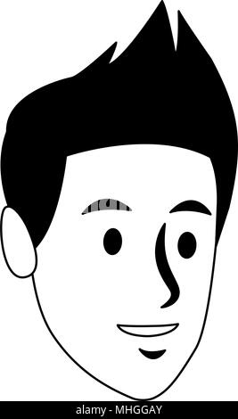 Man face cartoon on black and white colors Stock Vector Art ...