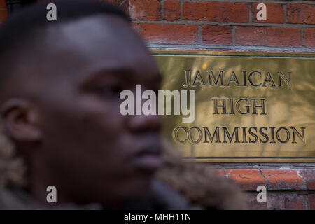 London UK 1st May 2018  Demonstrators  call for an end to Jamaican Deportation Charter Flights out side The High Commission of Jamaica in London. Credit: Thabo Jaiyesimi/Alamy Live News Stock Photo