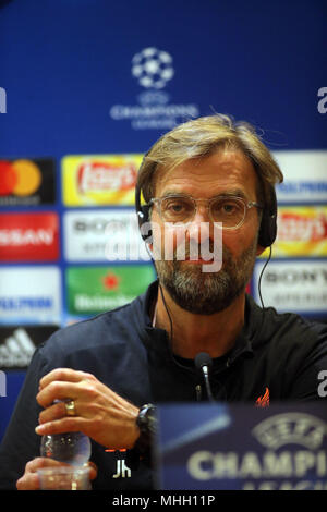 Rome, Italy. 01st May, 2018. 01.05.2018. Rome, Italy: Georginio Wijnaldum during the press conference before the Uefa Champions League match AS Roma vs Liverpool in olympic stadium in Rome. Credit: Independent Photo Agency/Alamy Live News Stock Photo