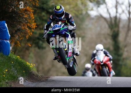 Cookstown, County Tyrone, Northern Ireland. 27th Apr, 2018. Cookstown 100 Motor Cycling road racing: Neil Kernohan (600cc Logan Yamaha) in action during the 2018 KDM Hire Cookstown 100 Road Races Credit: Action Plus Sports/Alamy Live News Stock Photo