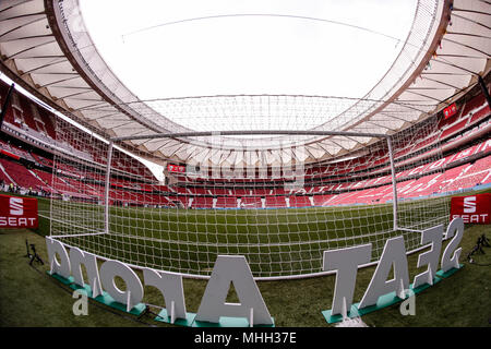 Wanda Metropolitano, Madrid, Spain. 21st Apr, 2018. Copa del Rey football final, Sevilla versus FC Barcelona; The inside of the stadium before the match Credit: Action Plus Sports/Alamy Live News Stock Photo