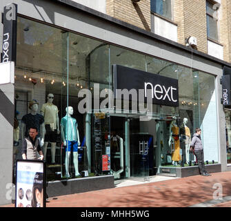 Reading, United Kingdom - April 26 2018:   Next Store Front on Broad Street Stock Photo