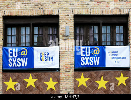 Save  Download Preview     South by Southwest Annual music, film, and interactive conference and festival in Austin, Texas. Stock Photo