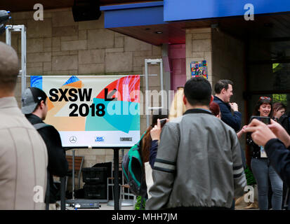 Save  Download Preview     South by Southwest Annual music, film, and interactive conference and festival in Austin, Texas. Stock Photo