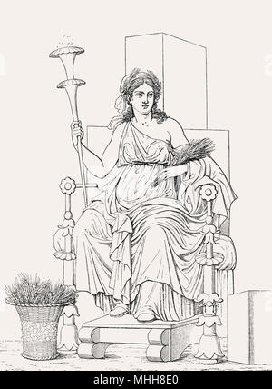 Demeter the goddess of the harvest and agriculture, Greek mythology Stock Photo