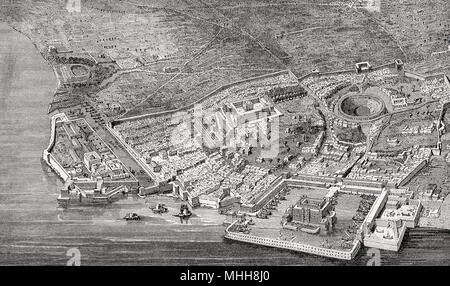 Reconstruction of the ancient city of Utica, North Africa, 2nd century Stock Photo