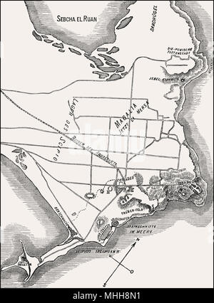 City plan of ancient Phoenician city of Carthage, North Africa Stock Photo