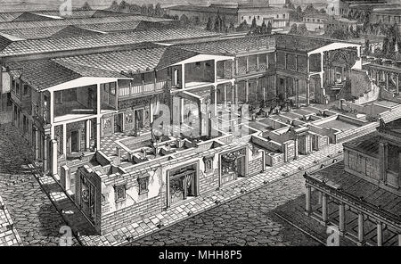 Cross-section of an ancient Roman House, Rome, Italy Stock Photo