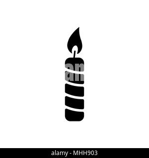 Candle icon in flat style. Candle symbol isolated on white background. Simple candlelight abstract icon in black. Vector illustration for graphic desi Stock Vector