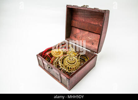 Jewelry box on white background. Stock Photo