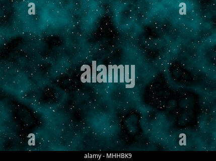 On dark sky background transparent clouds and bright stars. Stock Photo