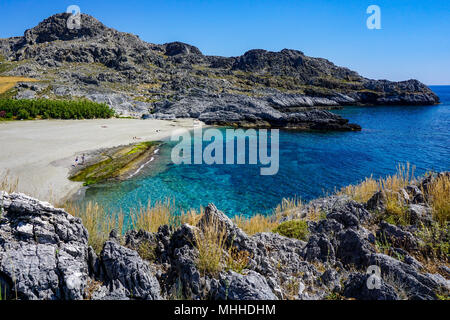 View of Ammoudi Beach in Southern Crete, Greece Stock Photo