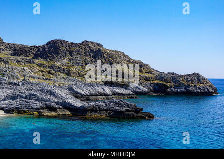View of Ammoudi Beach in Southern Crete, Greece Stock Photo