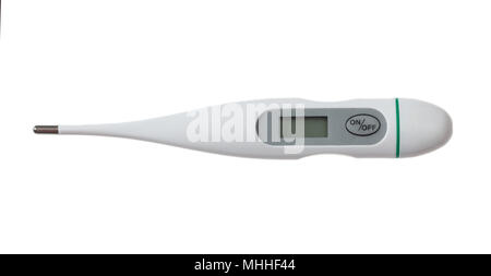 Body digital thermometer with blank display, top view Stock Photo