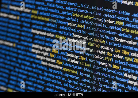 Real css code developing screen. Programing workflow abstract algorithm ...