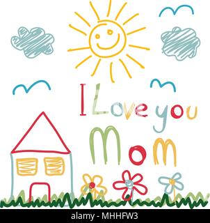 Mother's day greeting card. Vector illustration Stock Vector