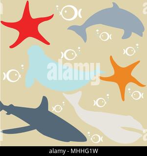 Seamless pattern for kids, abstract natural animal pattern Stock Vector
