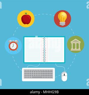 education easy learning set icons Stock Vector