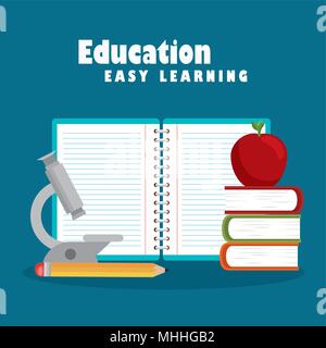 education easy learning set icons Stock Vector