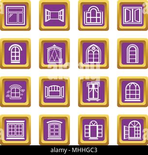 Set of Classic Square Stained Glass Window Designs Stock Vector Image ...