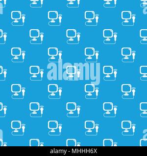 Ultrasound pattern vector seamless blue Stock Vector