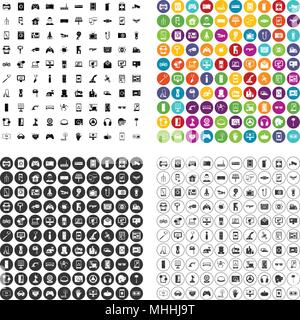 100 software engineering icons set vector variant Stock Vector