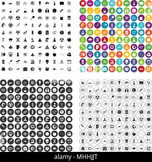 100 space icons set vector variant Stock Vector