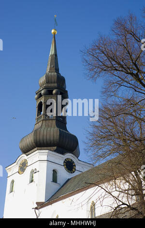 The tower of Toomkirik, or the Dome Church in Toompea (Cathedral Hill), Tallinn, Estonia Stock Photo