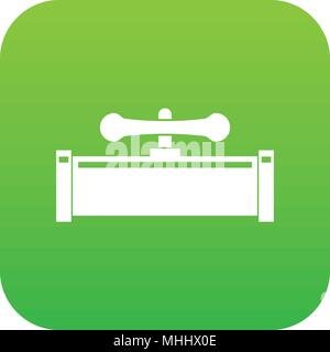 Plumbing valve icon digital green Stock Vector
