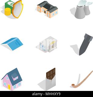 Fund available icons set, isometric style Stock Vector