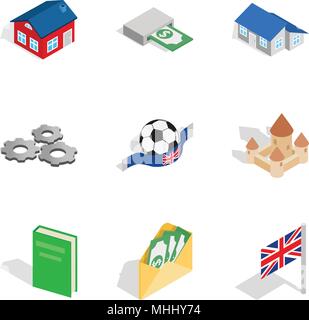 Money requirement icons set, isometric style Stock Vector