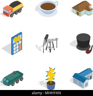 Requirement icons set, isometric style Stock Vector
