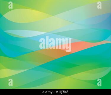 Hand drawn vector illustration or drawing of some soft color waves Stock Vector