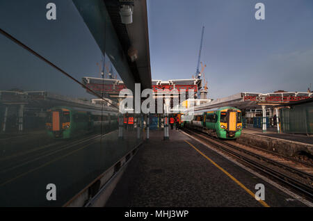 southern railway class 377 electric train at  East Croydon railway station on the Brighton main line Stock Photo