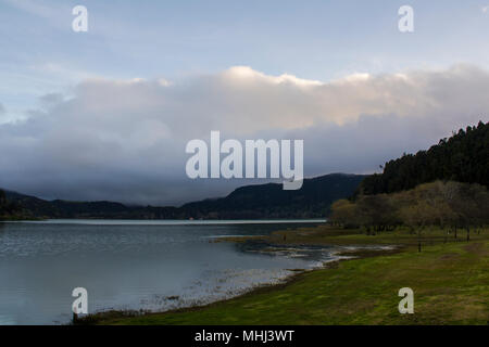 Beautiful volcanic lake landscape Stock Photo
