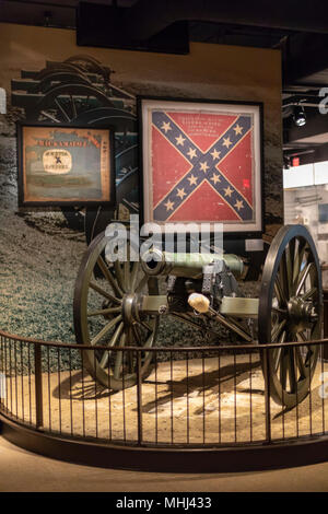 Jackson, Mississippi - A display about the role of artillery in the Civil War at the Museum of Mississippi History. Stock Photo