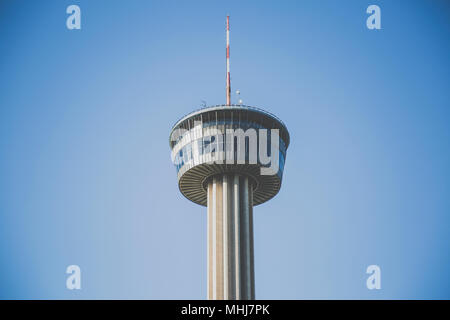 Tower of the Americas, located in the Hemisfair district on the southeastern portion of Downtown, San Antonio, Texas USA Stock Photo