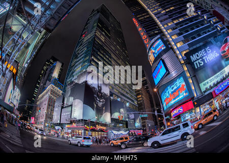 NEW YORK - USA 16 JUNE 2015 new york times square full of people at night Stock Photo