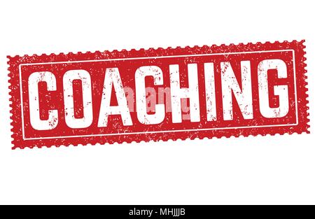 Coaching grunge rubber stamp on white background, vector illustration Stock Vector