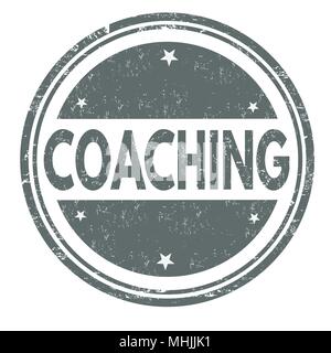 Coaching grunge rubber stamp on white background, vector illustration Stock Vector