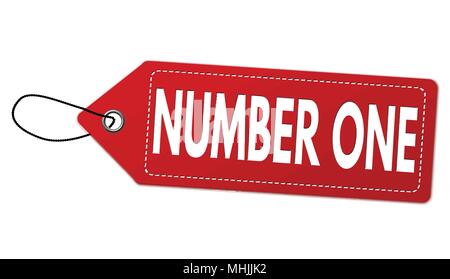 Number one label or price tag on white background, vector illustration Stock Vector
