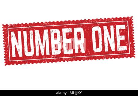 Number one grunge rubber stamp on white background, vector illustration Stock Vector