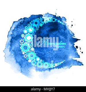 Paper art Eid-ul-fitr Mubarak vector template design Stock 